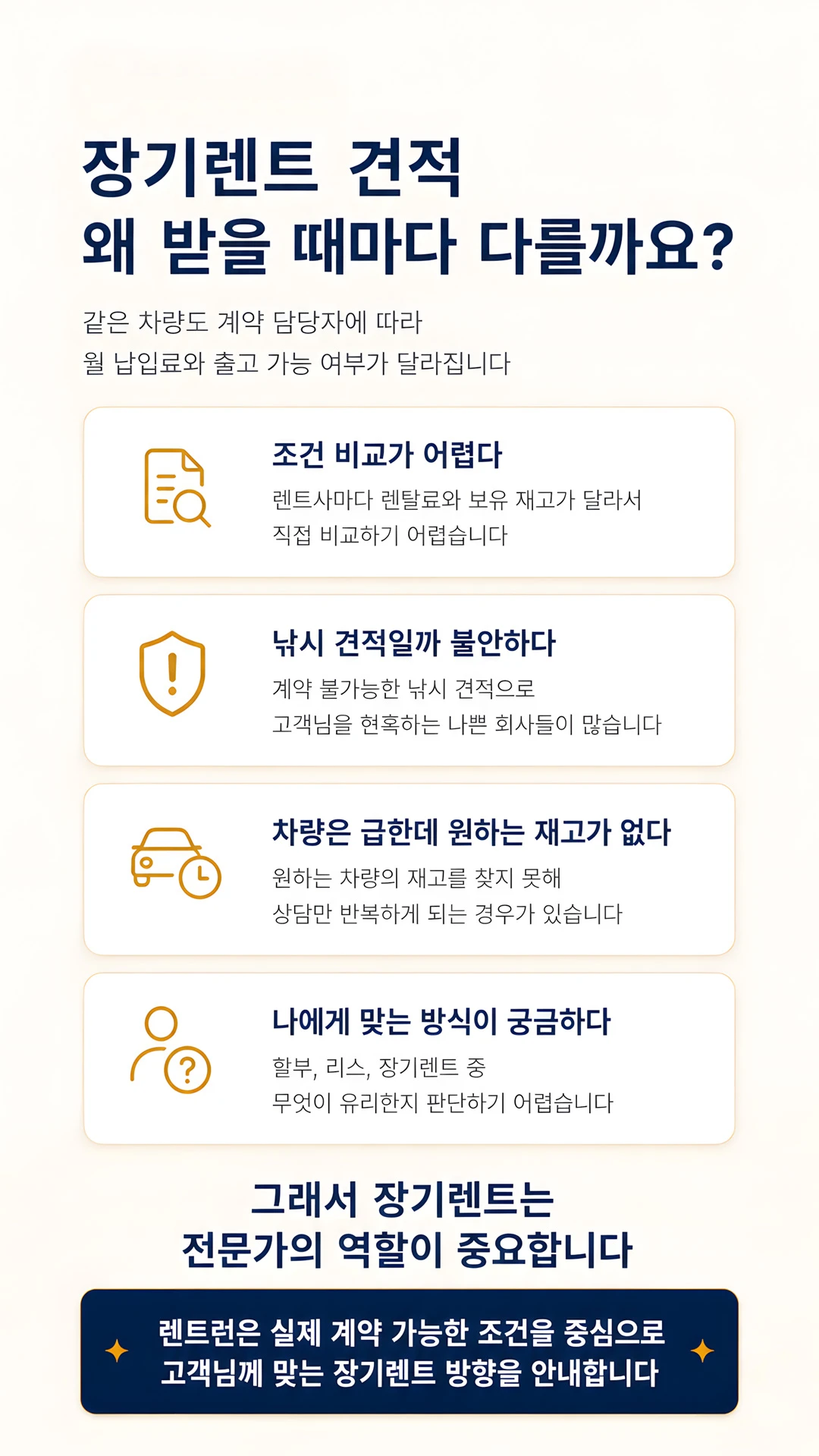 장기렌트 견적 왜 받을 때마다 다를까요?